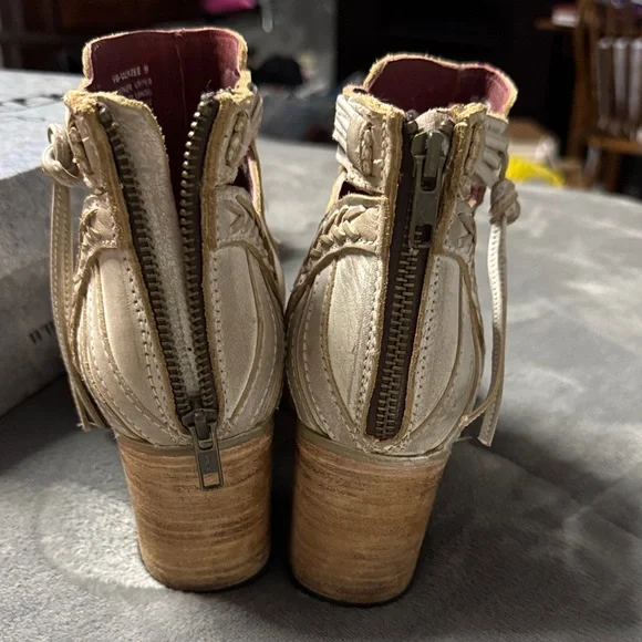 Freebird by Steven Wazee Beige Heeled Booties - Picture 4 of 9